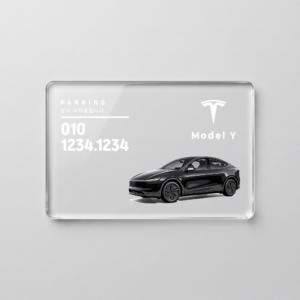 테슬라 전용 투명 아크릴 커스텀 차량 주차 연락처 번호판